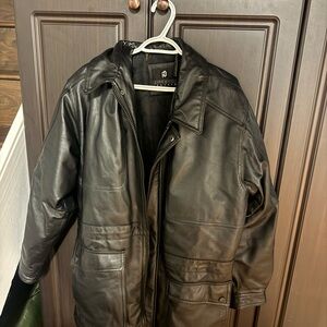 Men's Black Leather Field Jacket
